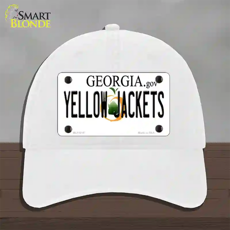 Yellow Jackets Georgia Novelty License Plate Hat Unconstructed Cotton / White