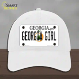 Georgia Girl Georgia Novelty License Plate Hat Unconstructed Cotton / White