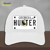 Hunter Georgia Novelty License Plate Hat Unconstructed Cotton / White