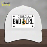 Bad Girl Georgia Novelty License Plate Hat Unconstructed Cotton / White