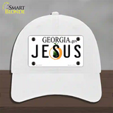 Jesus Georgia Novelty License Plate Hat Unconstructed Cotton / White