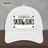 Skool Suks Georgia Novelty License Plate Hat Unconstructed Cotton / White