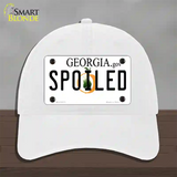 Spoiled Georgia Novelty License Plate Hat Unconstructed Cotton / White