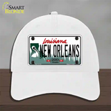 New Orleans Louisiana Novelty License Plate Hat Unconstructed Cotton / White