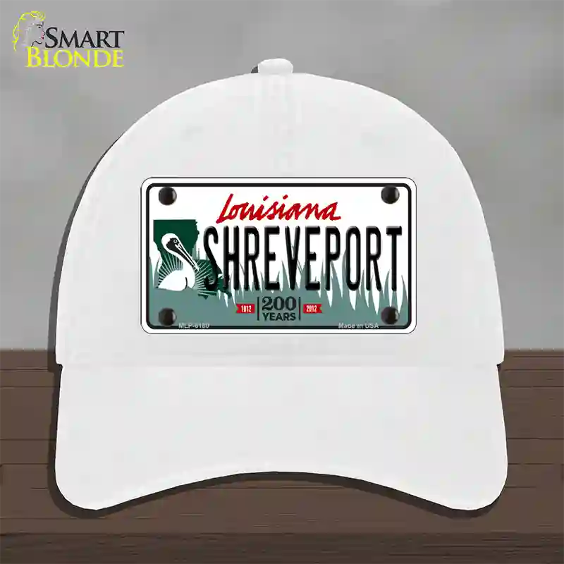 Shreveport Louisiana Novelty License Plate Hat Unconstructed Cotton / White