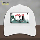 LSU Louisiana Novelty License Plate Hat Unconstructed Cotton / White