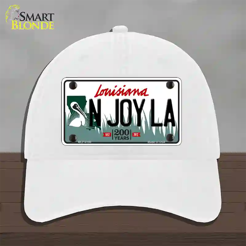 N Joy La Louisiana Novelty License Plate Hat Unconstructed Cotton / White