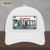 Princess Louisiana Novelty License Plate Hat Unconstructed Cotton / White