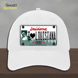 I Love Louisiana Novelty License Plate Hat Unconstructed Cotton / White