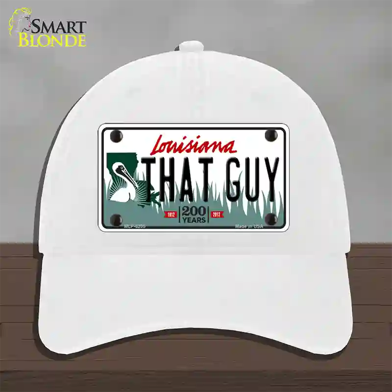 That Guy Louisiana Novelty License Plate Hat Unconstructed Cotton / White