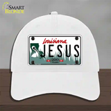 Jesus Louisiana Novelty License Plate Hat Unconstructed Cotton / White