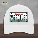 Spoiled Louisiana Novelty License Plate Hat Unconstructed Cotton / White