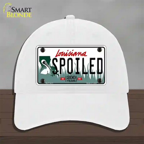 Spoiled Louisiana Novelty License Plate Hat Unconstructed Cotton / White