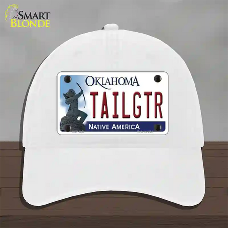 Tailgtr Oklahoma Novelty License Plate Hat Unconstructed Cotton / White