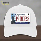 Princess Oklahoma Novelty License Plate Hat Unconstructed Cotton / White