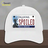 Spoiled Oklahoma Novelty License Plate Hat Unconstructed Cotton / White