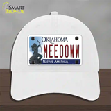 Meeooww Oklahoma Novelty License Plate Hat Unconstructed Cotton / White