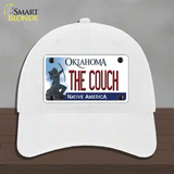 The Couch Oklahoma Novelty License Plate Hat Unconstructed Cotton / White