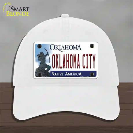 Oklahoma City Oklahoma Novelty License Plate Hat Unconstructed Cotton / White