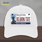 Oklahoma State Novelty License Plate Hat Unconstructed Cotton / White