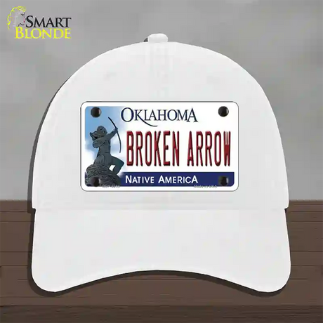 Broken Arrow Oklahoma Novelty License Plate Hat Unconstructed Cotton / White