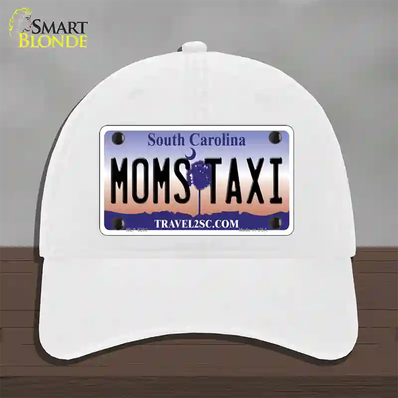 Moms Taxi South Carolina Novelty License Plate Hat Unconstructed Cotton / White