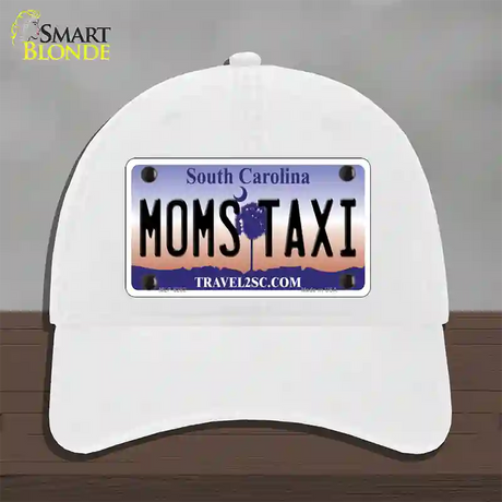 Moms Taxi South Carolina Novelty License Plate Hat Unconstructed Cotton / White