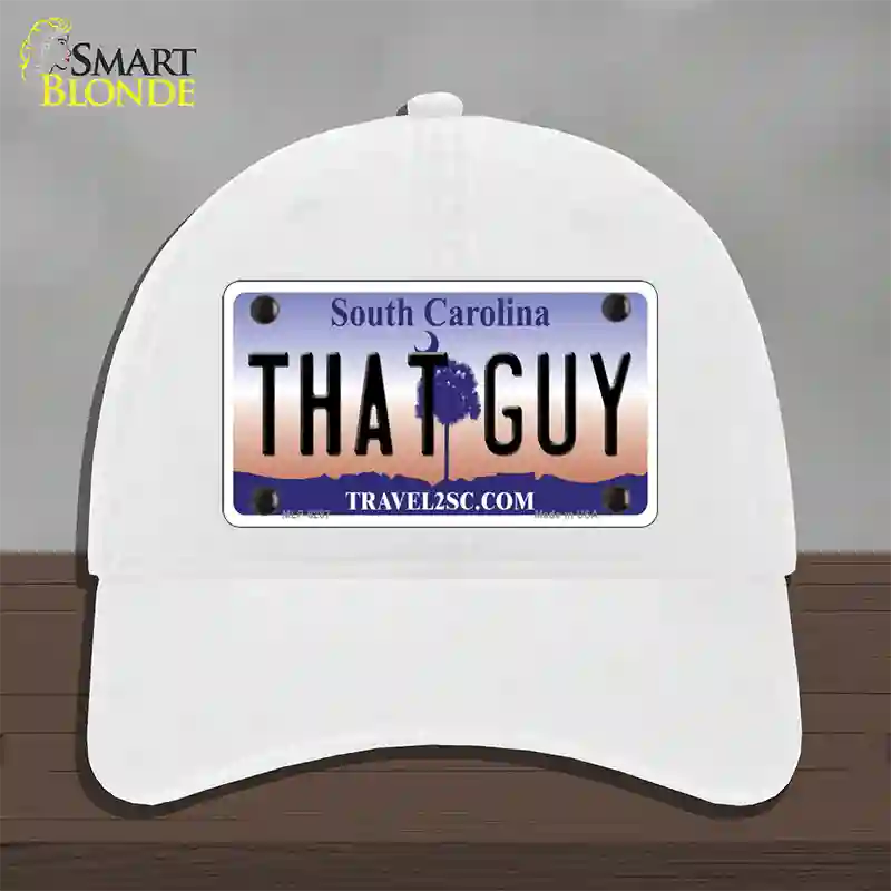 That Guy South Carolina Novelty License Plate Hat Unconstructed Cotton / White