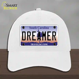 Dreamer South Carolina Novelty License Plate Hat Unconstructed Cotton / White