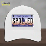 Spoiled South Carolina Novelty License Plate Hat Unconstructed Cotton / White