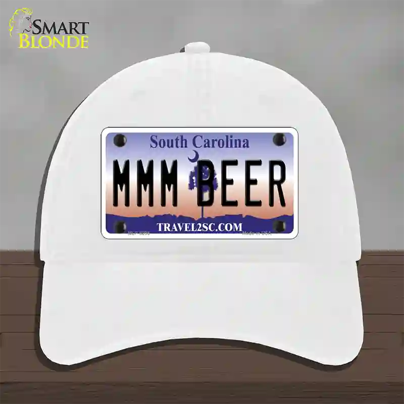 MMM Beer South Carolina Novelty License Plate Hat Unconstructed Cotton / White