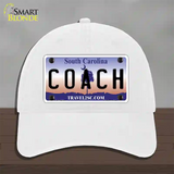 Coach South Carolina Novelty License Plate Hat Unconstructed Cotton / White