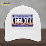 Meeooww South Carolina Novelty License Plate Hat Unconstructed Cotton / White