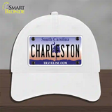 Charleston South Carolina Novelty License Plate Hat Unconstructed Cotton / White