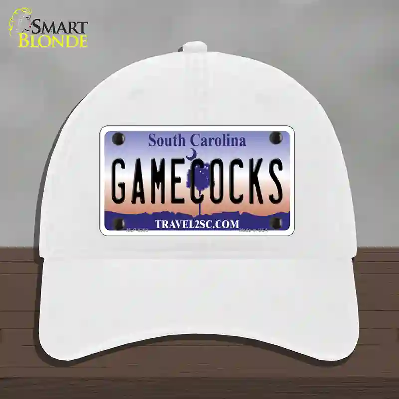 Gamecocks South Carolina Novelty License Plate Hat Unconstructed Cotton / White