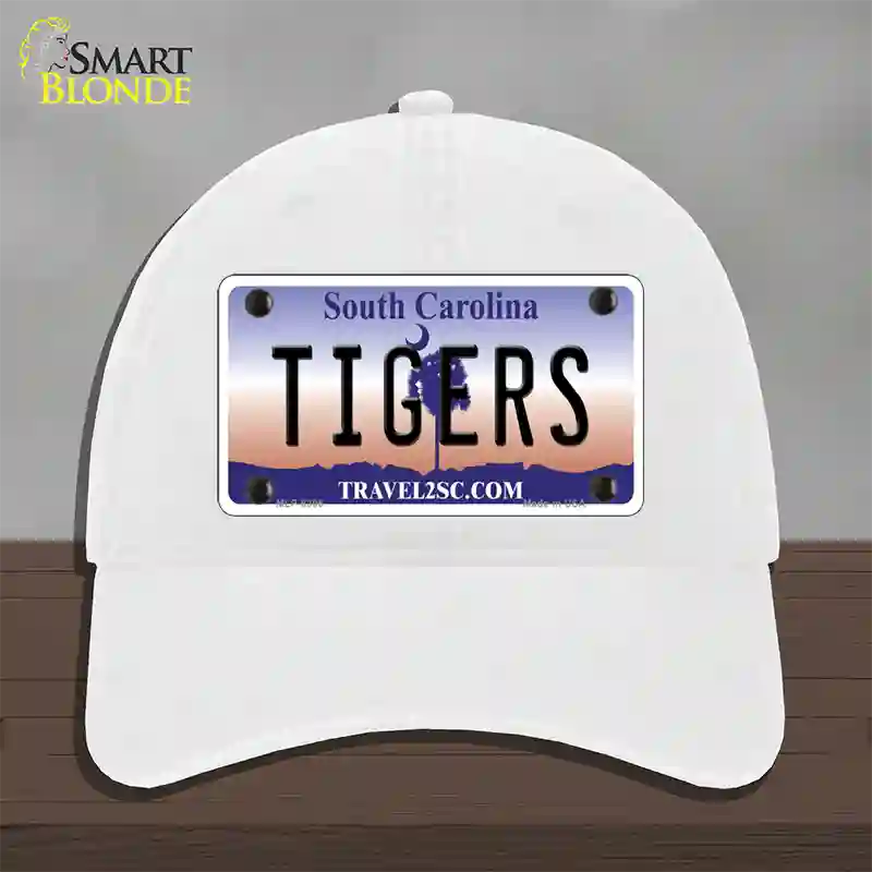 Tigers South Carolina Novelty License Plate Hat Unconstructed Cotton / White