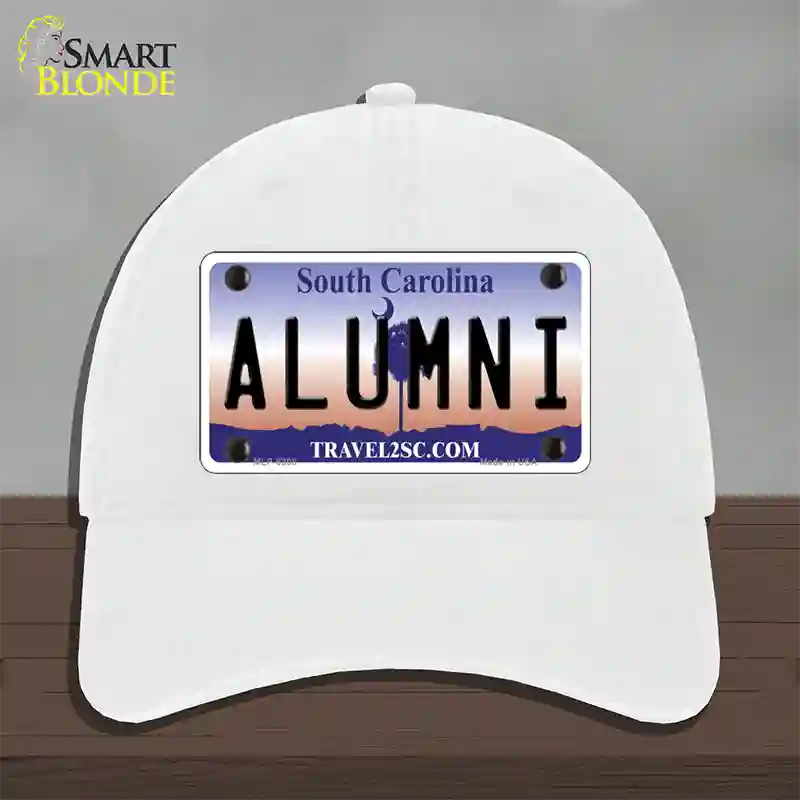 Alumni South Carolina Novelty License Plate Hat Unconstructed Cotton / White