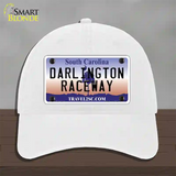 Darlington Raceway South Carolina Novelty License Plate Hat Unconstructed Cotton / White