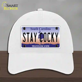 Stay Cocky South Carolina Novelty License Plate Hat Unconstructed Cotton / White