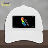 California Rainbow Novelty License Plate Hat Unconstructed Cotton / White