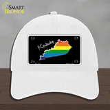 Kentucky Rainbow Novelty License Plate Hat Unconstructed Cotton / White