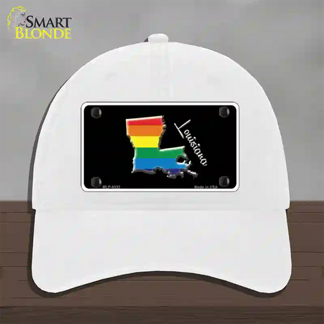 Louisiana Rainbow Novelty License Plate Hat Unconstructed Cotton / White