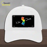 New Jersey Rainbow Novelty License Plate Hat Unconstructed Cotton / White