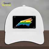 North Carolina Rainbow Novelty License Plate Hat Unconstructed Cotton / White