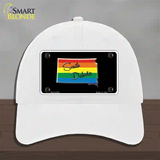 South Dakota Rainbow Novelty License Plate Hat Unconstructed Cotton / White