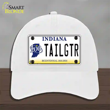 Tailgtr Indiana Bicentennial Novelty License Plate Hat Unconstructed Cotton / White