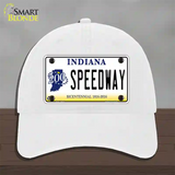 Speedway Indiana Novelty License Plate Hat Unconstructed Cotton / White