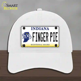 Finger Pie Indiana Novelty License Plate Hat Unconstructed Cotton / White