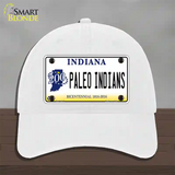 Paleo Indians Indiana Novelty License Plate Hat Unconstructed Cotton / White