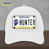 Hunter Indiana Bicentennial Novelty License Plate Hat Unconstructed Cotton / White